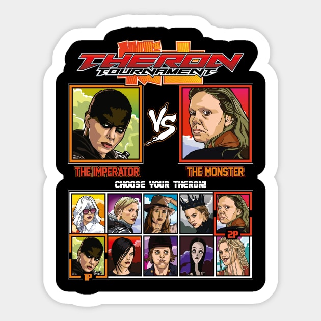 Theron Tournament - Charlize Theron VS Sticker by RetroReview